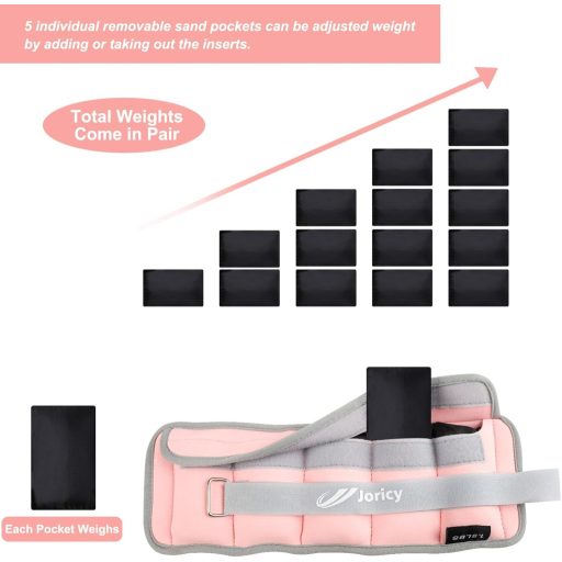 JORICY Állítható Súlyzott Csuklósúly és Lábsúly Edzéshez 1-10 kg Pár