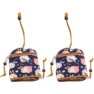   SRJQXH 2 db Női Kis Pénztárca 12x10 cm Kulcstartóval Fekete Utazáshoz