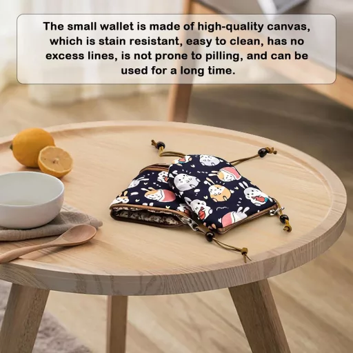 SRJQXH 2 db Női Kis Pénztárca 12x10 cm Kulcstartóval Fekete Utazáshoz