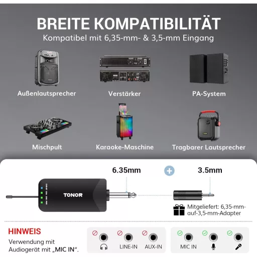 TONOR TW720 Bluetooth Vezeték Nélküli Mikrofon Szett - UHF Fém Újratölthető Mikrofonok (2db) 7-9 óra üzemidő