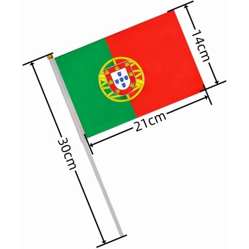 HPMAISON 50 db Portugál Zászló Kézi Zászlók Ünnepségekhez Dekorációhoz 14x21 cm