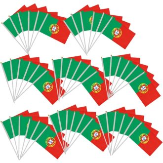   HPMAISON 50 db Portugál Zászló Kézi Zászlók Ünnepségekhez Dekorációhoz 14x21 cm
