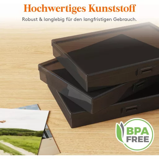 Lifewit Fotótárolódoboz 10,1x15,2cm 18 rekesszel Fekete - 1, Black