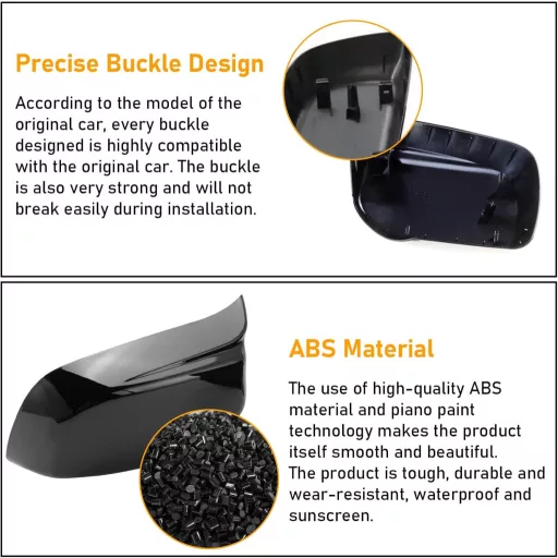 TTCR-II kryt spätného zrkadla pre BMW radu 5 E60 E61 a radu 6 E63 E64, lesklá čierna, 2003 – 2007