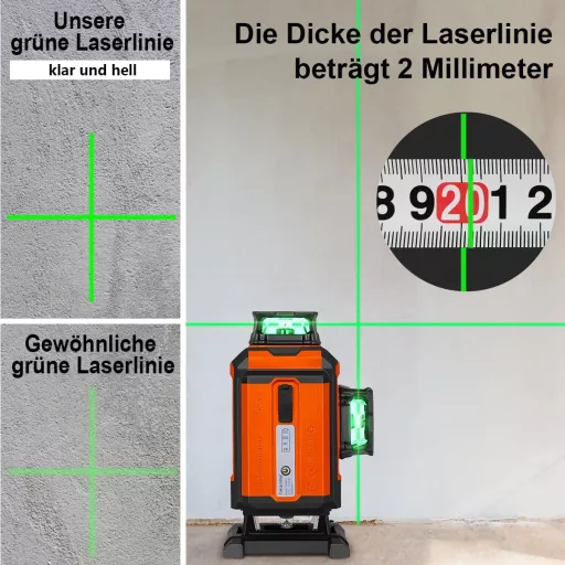 TakamineTech Zöld Keresztvonalas Lézer - 4x360° Önszintező Lézeres Szintező, 16 Vonalas Építési Lézer, 5200 mAh Akkumulátor, Távirányítható,