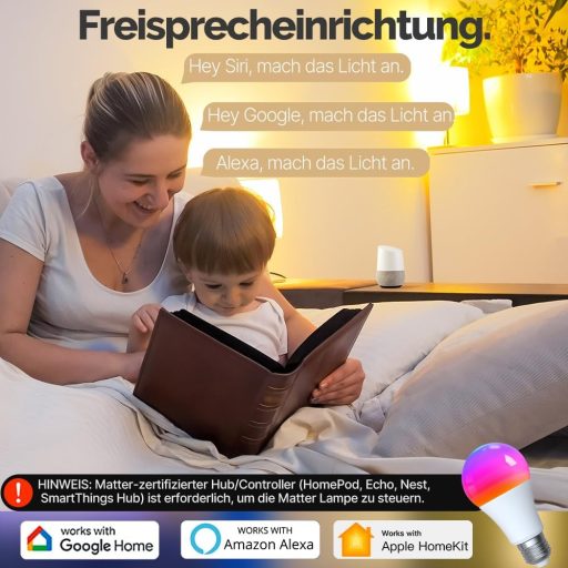 MOES E27 Okos LED Izzó - WiFi Alexa Kompatibilis RGBCW Fényforrás, 16 Millió Szín, Fényerőszabályzás, Zene Szinkronizálás, Apple HomeKit, Go