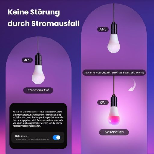 MOES E27 Okos LED Izzó - WiFi Alexa Kompatibilis RGBCW Fényforrás, 16 Millió Szín, Fényerőszabályzás, Zene Szinkronizálás, Apple HomeKit, Go