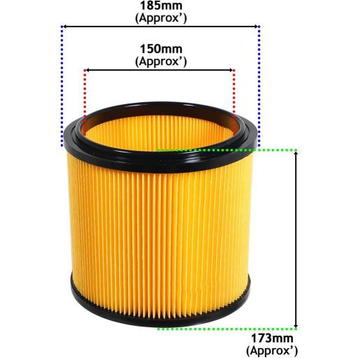 Spares2go Nedves-száraz szűrő Lidl Parkside PNTS 1250 1300 1400 1500 porszívóhoz