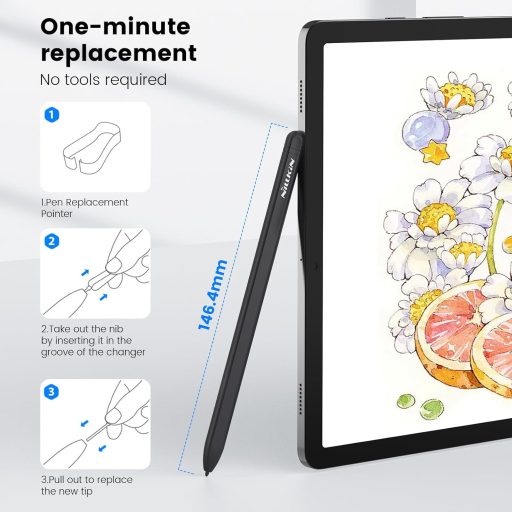 Nillkin EMR Creion Digital cu Funcție de Radieră - 4096 Niveluri de Sensibilitate la Presiune - Pentru Tablete Samsung Galaxy Tab S9+ S9 Ultra S8 Plus S7 S6 -