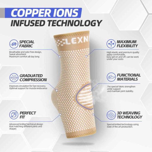 Lexniush Ortopédikus Bokaszorító Pár Nőknek és Férfiaknak M-es Méret Bézs