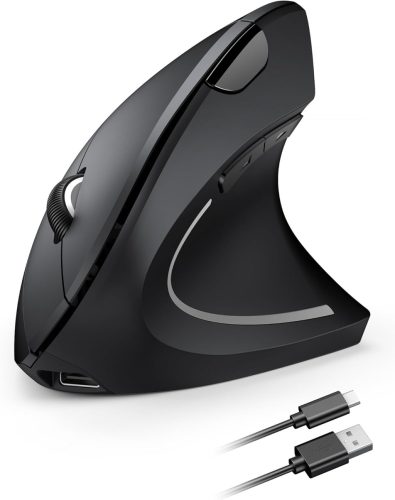 TECKNET TK-MS016 Mouse Ergonomic Wireless - Reîncărcabil, 5 Nivele DPI (până la 4800 DPI), Mouse Vertical cu 6 Butoane pentru Laptop, PC