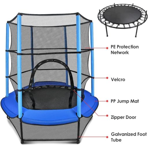 Detská trampolína Maycoly 140 cm s bezpečnostnou sieťou a polstrovanou ochranou
