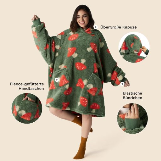 Bedsure Gombamintás Takaró L Méret Puha Meleg Ágynemű