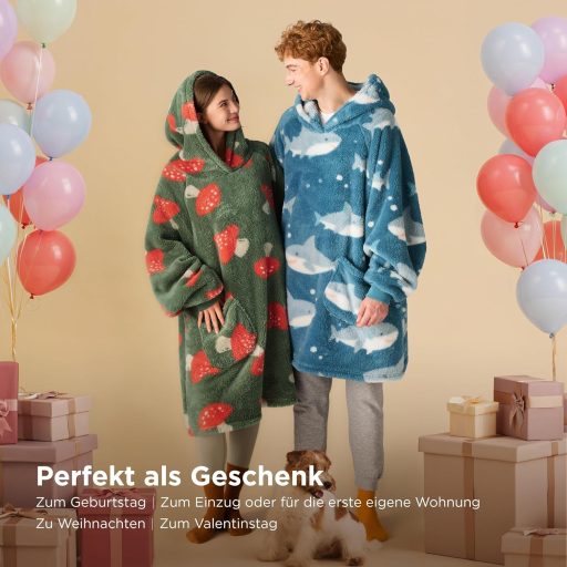 Bedsure deka s motívom húb, veľkosť L, mäkká hrejivá posteľná bielizeň