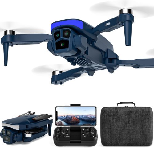 Dronă Karuisrc LED Albastră cu Cameră HD 1080P, pentru Începători, cu Motor Fără Perii, Transmisie WiFi FPV 5GHz, Flip 3D, Păstrarea Altitudinii, Înlocuibilă