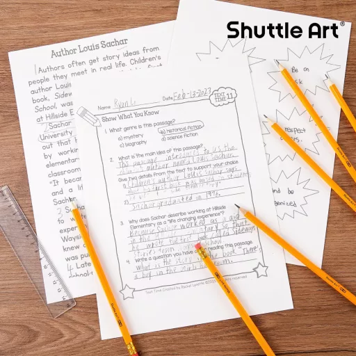 Shuttle Art HB Ceruza 180 db Előhegyezett Sárga Grafitceruza Radírral Bulk Csomag