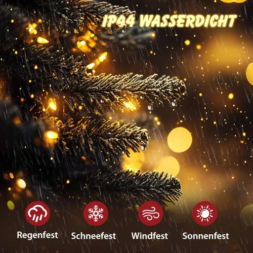 SALCAR 20m 2000 LED vianočná svetelná reťaz s 8 režimami, vodotesná dekorácia do exteriéru aj interiéru, teplá biela