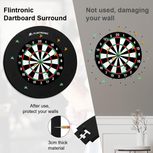 Flintronic Dartboard Védőgyűrű 45cm-es Darts Táblához, 72cm Teljes Átmérő