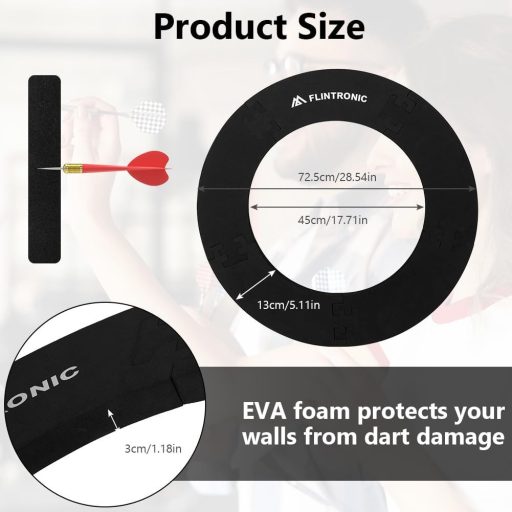 Inel de protecție Flintronic pentru tablă de darts de 45 cm, diametru total 72 cm