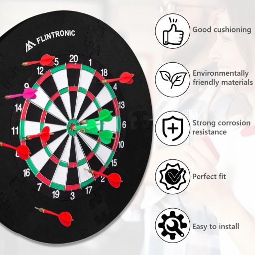 Inel de protecție Flintronic pentru tablă de darts de 45 cm, diametru total 72 cm