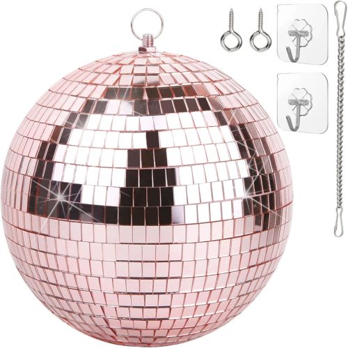 Glob disco cu oglinzi 20 cm Roz Pal pentru petreceri, evenimente DJ și cluburi