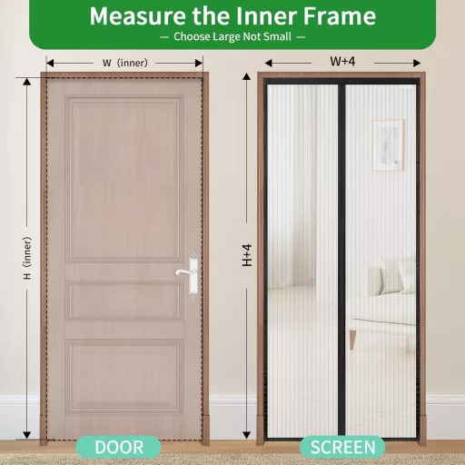 Plasă de țânțari magnetică pentru ușă Meet Beauty 80x215cm, fără găurire, plasă împotriva insectelor de culoare neagră pentru ușă de balcon