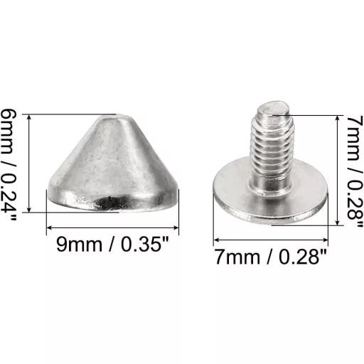 PATIKIL 9mm Szegecs és Szögek Bőrhez Ruházathoz 20 Szett Fém Szegecsek Ezüst