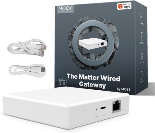 MOES Matt Okos Gateway - Zigbee Hub Tuya eszközökhöz - Kompatibilis Apple HomeKit, SmartThings, Alexa és Google Home rendszerekkel