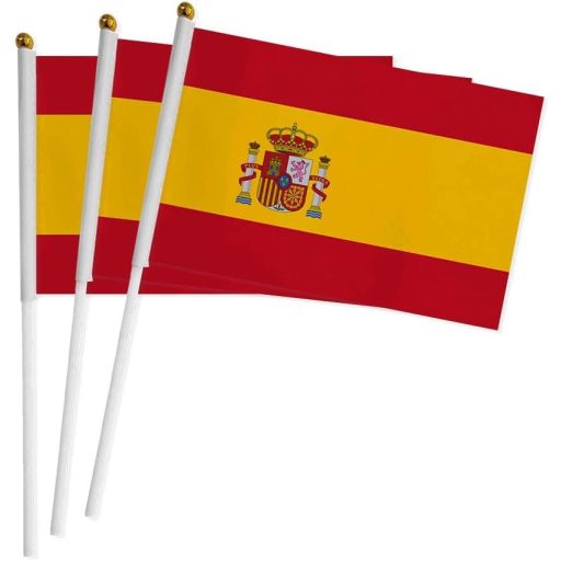 HPMAISON 50 db Spanyol Zászló Kézi Legyező Esküvő Ünnepség Sportesemény Dekoráció 21x14cm