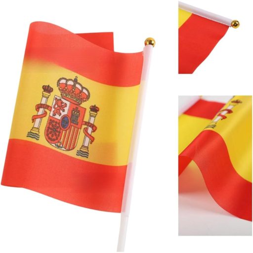 HPMAISON 50 db Spanyol Zászló Kézi Legyező Esküvő Ünnepség Sportesemény Dekoráció 21x14cm