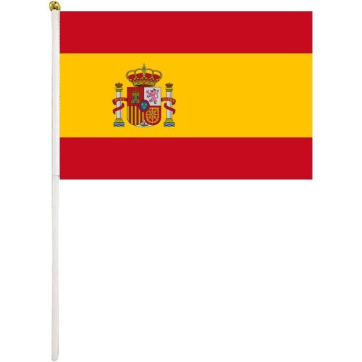 HPMAISON 50 db Spanyol Zászló Kézi Legyező 21x14 cm Esküvő Ünnepség Dekoráció