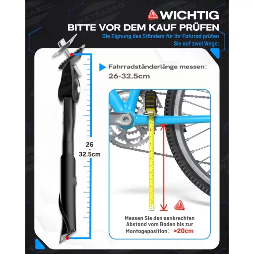 Suport bicicletă reglabil pe înălțime WATSABRO pentru biciclete MTB de 18-24 inch, capacitate de încărcare 35 kg