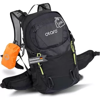  Otaro Túrahátizsák 20L - Szellőző Hátrendszerrel és Esővédővel, Unisex Túratáska Kiránduláshoz, Fekete Hátizsák Napi Túrákhoz