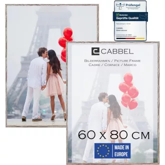   CABBEL Set okvira za slike - 2 komada 60 x 80 cm Tamni Hrast Drveni Okvir za Postere, Dokumente, Fotografije, Puzzle, s Akrilnim Staklom, Za Zid