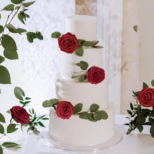 ilauke Mesterséges Vörös Rózsák 30 db 8 cm Esküvő Születésnap Dekoráció