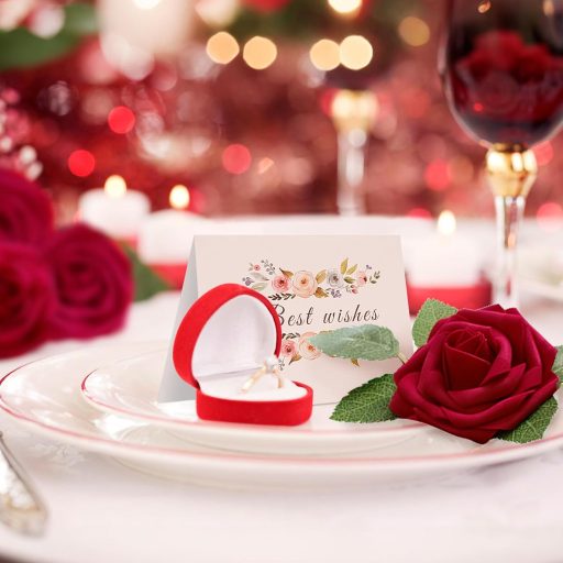 ilauke Mesterséges Vörös Rózsák 30 db 8 cm Esküvő Születésnap Dekoráció