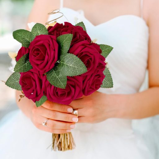 ilauke Mesterséges Vörös Rózsák 30 db 8 cm Esküvő Születésnap Dekoráció