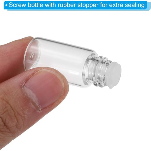 PATIKIL Sticle de ulei esențial din sticlă de 4 ml, 50 buc, cu picurător și capac filetat