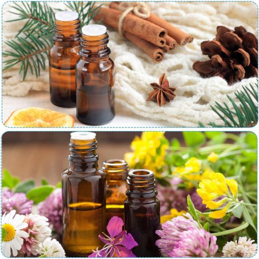 PATIKIL Sticle de ulei esențial din sticlă de 4 ml, 50 buc, cu picurător și capac filetat