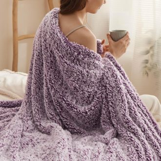   BEDSURE Fialová Sherpa deka 150x200 cm, mäkká deka na pohovku, teplá zimná prikrývka