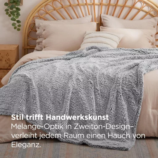 Bedsure Lila Sherpa Ágytakaró 150x200 cm - Puha Kanapévetítés Téli Takaró