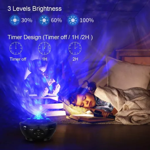 LPONGPOCUI Galaxy Projektor Bluetooth Hangszóróval, Színes Csillagvetítő Gyerekeknek