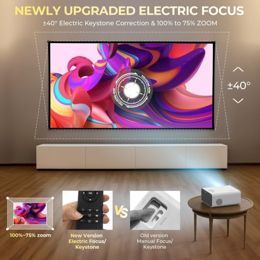 YUZINO X26 4K Mini Projektor 18000L Full HD 1080P WiFi Bluetooth - Elektromos Fókusz, Zoom Funkcióval, Otthoni Mozi és Kültéri Vetítés, HDMI