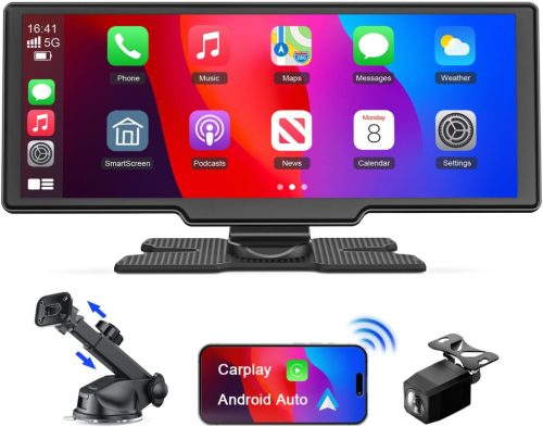 Avylet Vezeték Nélküli CarPlay 9,26" Érintőképernyővel - Android Auto, GPS Navigáció, Tolatókamera, Bluetooth, FM - Univerzális Autós Kijelz