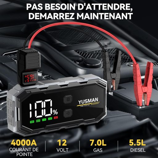 YUSMAN F01 Jump Starter Power Bank prenosná nabíjačka na štartovanie auta