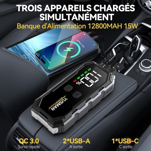 YUSMAN F01 Jump Starter Power Bank prenosná nabíjačka na štartovanie auta