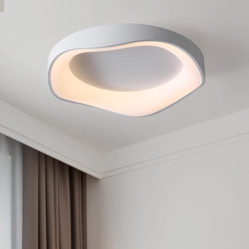Meibeileil Plafonieră LED Minimalistă 40cm - Formă Pătrată, Dimabilă, Corp din Sticlă, 36W 1600lm 3500K Lumină Caldă pentru Living, Dormitor, Bucătărie