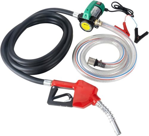 OULUTO 12V 260W Dízel Szivattyú Automata Leállítással - Öntöltő Üzemanyag Átszivattyúzó Réz Motorral, Tömlőkkel és Fúvókákkal - OLT260 Model