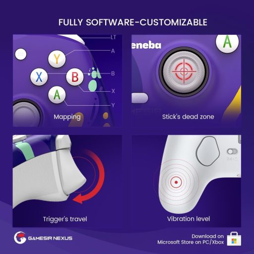 GameSir Eneba G7 SE Controller Xbox cu Fir, Joystick cu Efect Hall, Windows 10/11