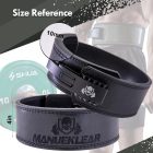 MANUEKLEAR Bőr Súlyemelő Öv 10 mm-es Háttámasszal, Edzőtermi Erőemelő Derékszorító Férfiaknak és Nőknek, Piros, M-es Méret